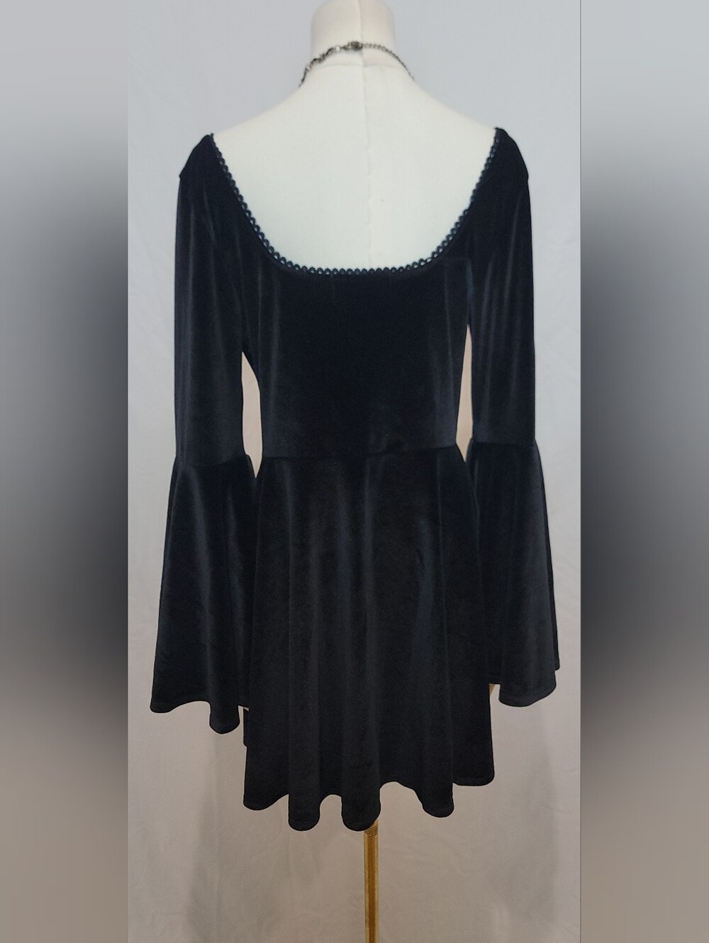 Dolls Kill Widow Burial Ground Velvet Mini Dress, Size XXL - Picture 4 of 5